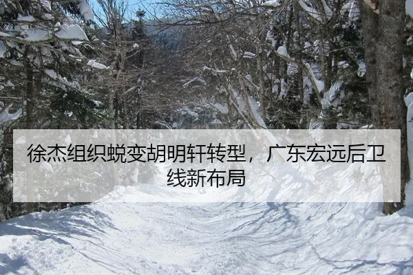 徐杰组织蜕变胡明轩转型，广东宏远后卫线新布局